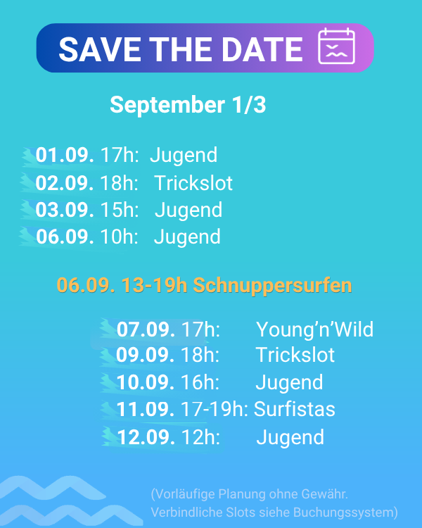 Termine Anfang September